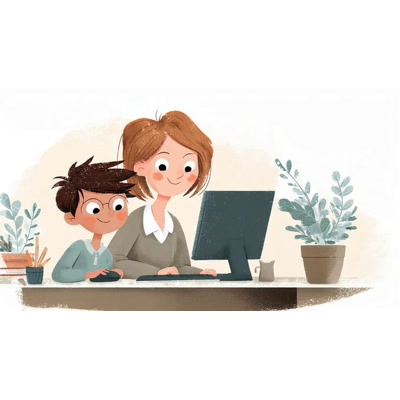 Download this heartwarming video background showcasing a child learning with an adult, perfect for educational presentations.