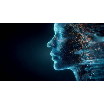 Download this mesmerizing digital face video background to enhance your tech-themed presentations.