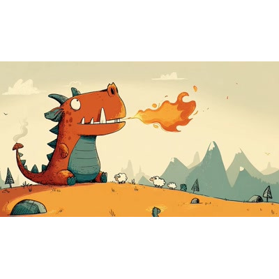 This cute fire dragon video background brings whimsy and charm to presentations, perfect for engaging storytelling and creative themes.