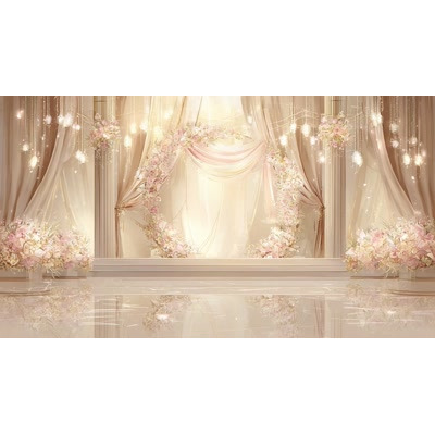 This enchanting wedding stage video background creates a romantic atmosphere for elegant presentations.