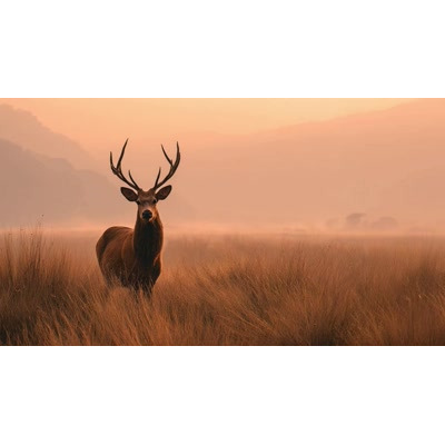 Download this breathtaking video background of a majestic deer in a tranquil landscape to enhance your nature-themed presentations.