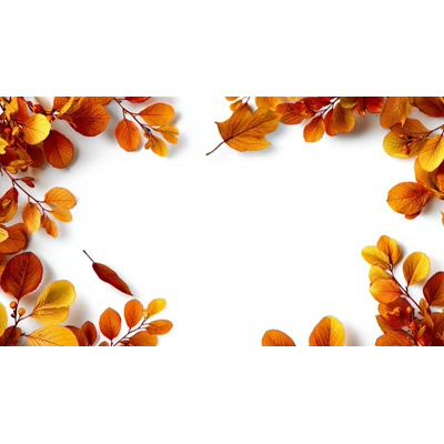 A video showing a soft autumn breeze moves golden and orange leaves across this warm fall border loop, perfect for seasonal or harvest-themed visuals.