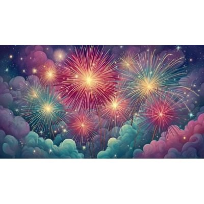 Download this vibrant fireworks video background to add a festive touch to your presentations.