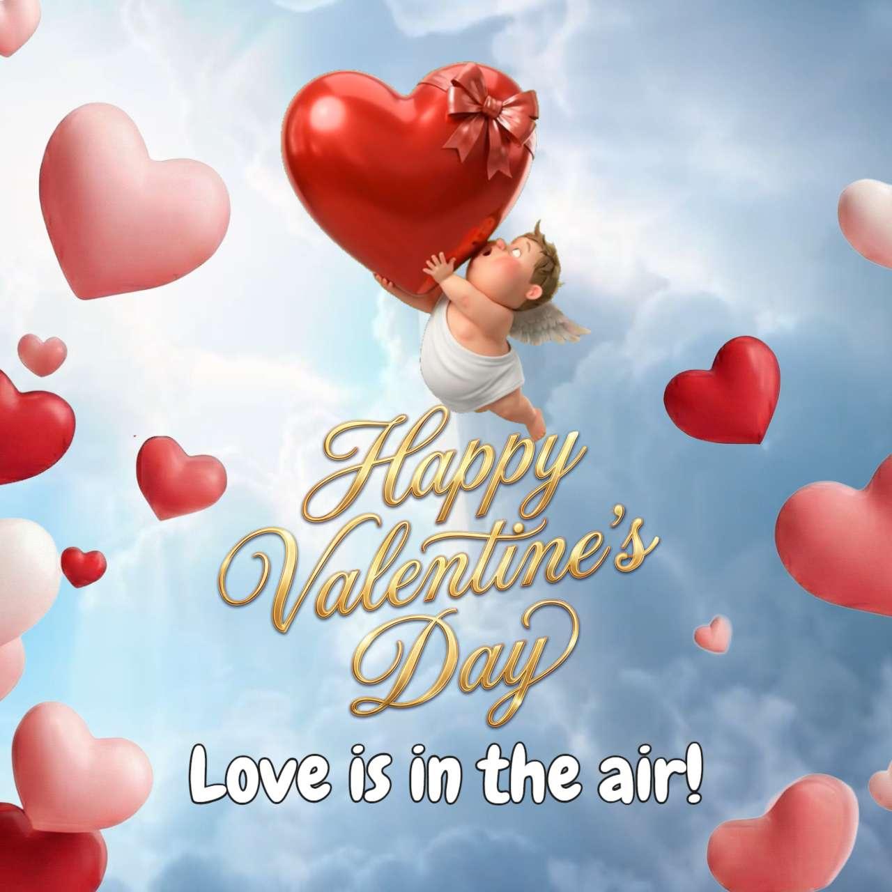 Download this whimsical video background featuring Cupid and hearts to celebrate love and romance in your presentations.