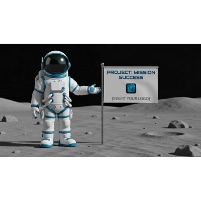 Customizable Astronaut Moon Landing Video Background motion graphic preview.