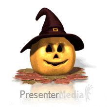 ID# 160 - Pumpkin Witch Hat - PowerPoint Animation