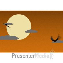 ID# 180 - Bats With Moon - PowerPoint Animation