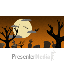 ID# 185 - Graveyard Moon - PowerPoint Animation