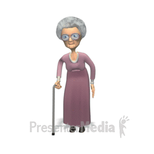 Grandma Cane Fencing | 3D Animated Clipart for PowerPoint -  