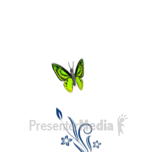 Butterfly Flying With Growing Vine | 3D Animated Clipart for PowerPoint -  