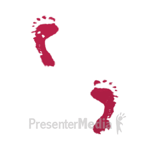 Red Footsteps Walking | 3D Animated Clipart for PowerPoint -  