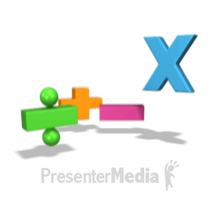Math Symbols Bouncing Up Down | 3D Animated Clipart for PowerPoint -  