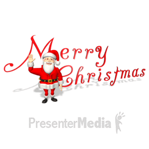 Santa Waving Merry Christmas | 3D Animated Clipart for PowerPoint -  