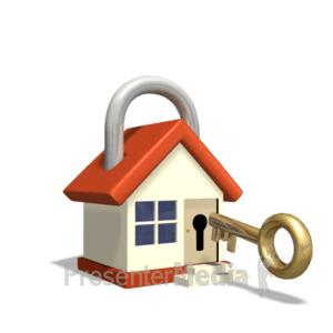 House Lock Key Insert Door | 3D Animated Clipart for PowerPoint -  