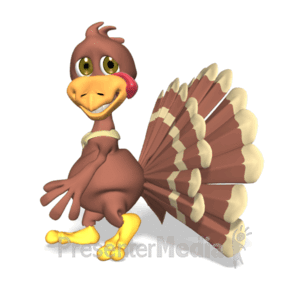 Turkey Running Side | 3D Animated Clipart for PowerPoint -  