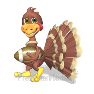 Turkey Carrying Football Side | 3D Animated Clipart for PowerPoint - PresenterMedia.com