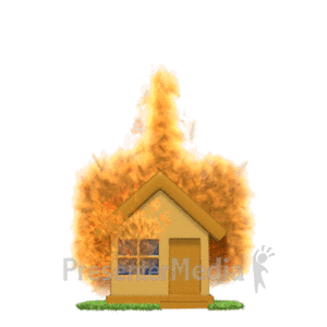House On Fire | 3D Animated Clipart for PowerPoint 