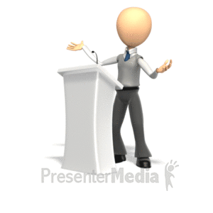 Podium Speech | 3D Animated Clipart for PowerPoint 