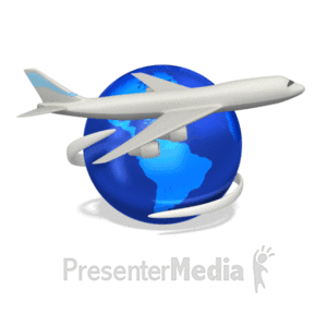 Flying Around World | 3D Animated Clipart for PowerPoint -  