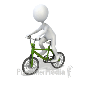 Stick Figure Pedaling Bmx Bike