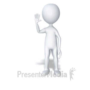 Stick Figure Waving Hand | 3D Animated Clipart for PowerPoint -  