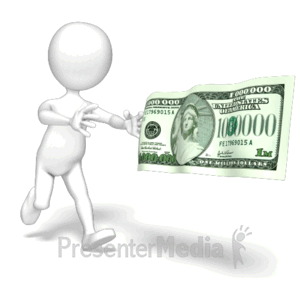 Stick Figure Chasing Money | 3D Animated Clipart for PowerPoint -  