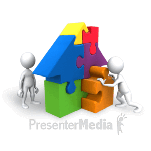 Puzzle Wall Construction Team  Great PowerPoint ClipArt for
