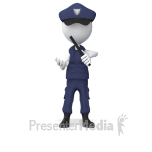 Officer Night Stick Intimidation | 3D Animated Clipart for PowerPoint -  