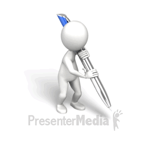 Stick Figure Write With Pen | 3D Animated Clipart for PowerPoint -  