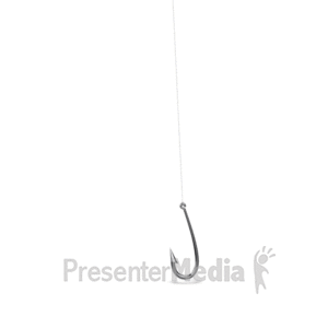 Fish Hook Swinging  3D Animated Clipart for PowerPoint 