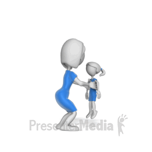 Mother And Daughter Playing | 3D Animated Clipart for PowerPoint -  