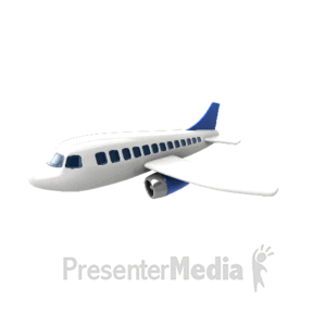 Airplane Flying The Skies | 3D Animated Clipart for PowerPoint -  