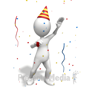 Stick Figure Party Celebration | 3D Animated Clipart for PowerPoint -  
