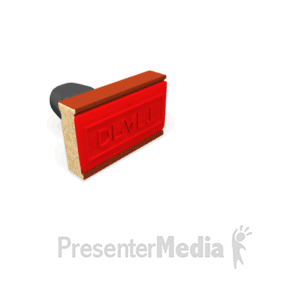 Rubber Stamp Draft | 3D Animated Clipart for PowerPoint 