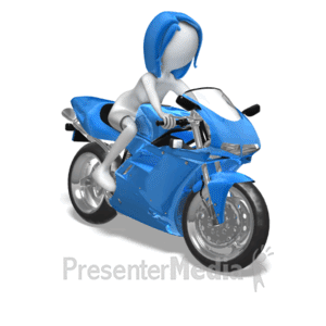 Woman On Motorcycle | 3D Animated Clipart for PowerPoint -  