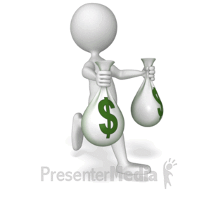 Running With Money Bags | 3D Animated Clipart for PowerPoint -  