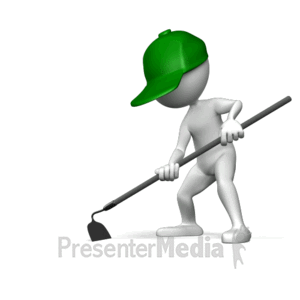 Farmer Hoeing | 3D Animated Clipart for PowerPoint 