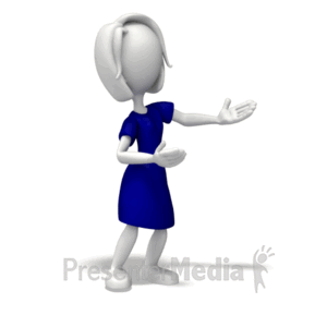 Lady Pointing Anim | 3D Animated Clipart for PowerPoint 
