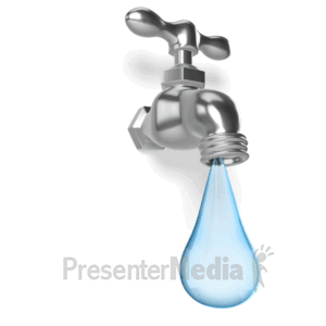 Water Faucet Drop | 3D Animated Clipart for PowerPoint 