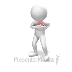 Stick Figure Heart Attack  3D Animated Clipart for PowerPoint 
