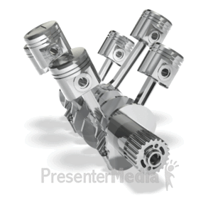 V6 Pistons | 3D Animated Clipart for PowerPoint 
