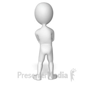 Stick Figure Nodding With Arms Crossed | 3D Animated Clipart for PowerPoint  