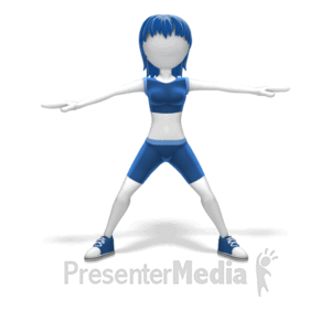 Stick Woman Toe Touch | 3D Animated Clipart for PowerPoint -  
