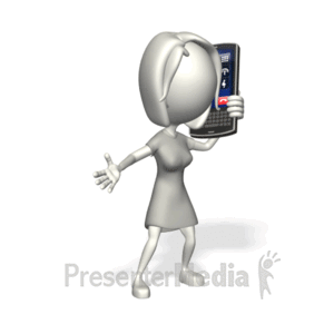 Woman Talking On Cell Phone | 3D Animated Clipart for PowerPoint -  