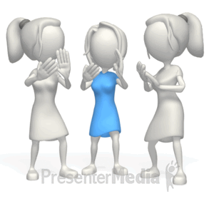 Women Group Clapping | 3D Animated Clipart for PowerPoint -  