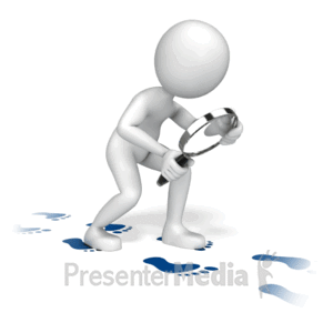 Figure Following Footprints | 3D Animated Clipart for PowerPoint -  