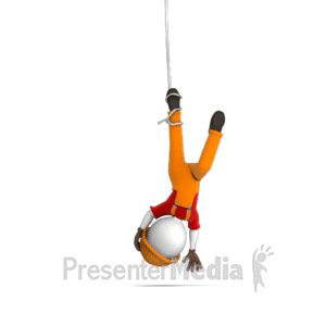 man hanging upside down cartoon