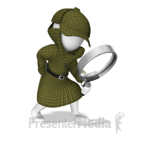 Detective Searching With Magnifying Glas | 3D Animated Clipart for  PowerPoint 