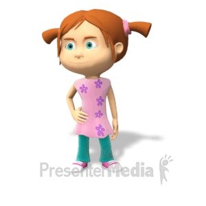 Young Girl Funny Face | 3D Animated Clipart for PowerPoint -  