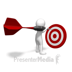 Figure Hit Moving Target | 3D Animated Clipart for PowerPoint -  